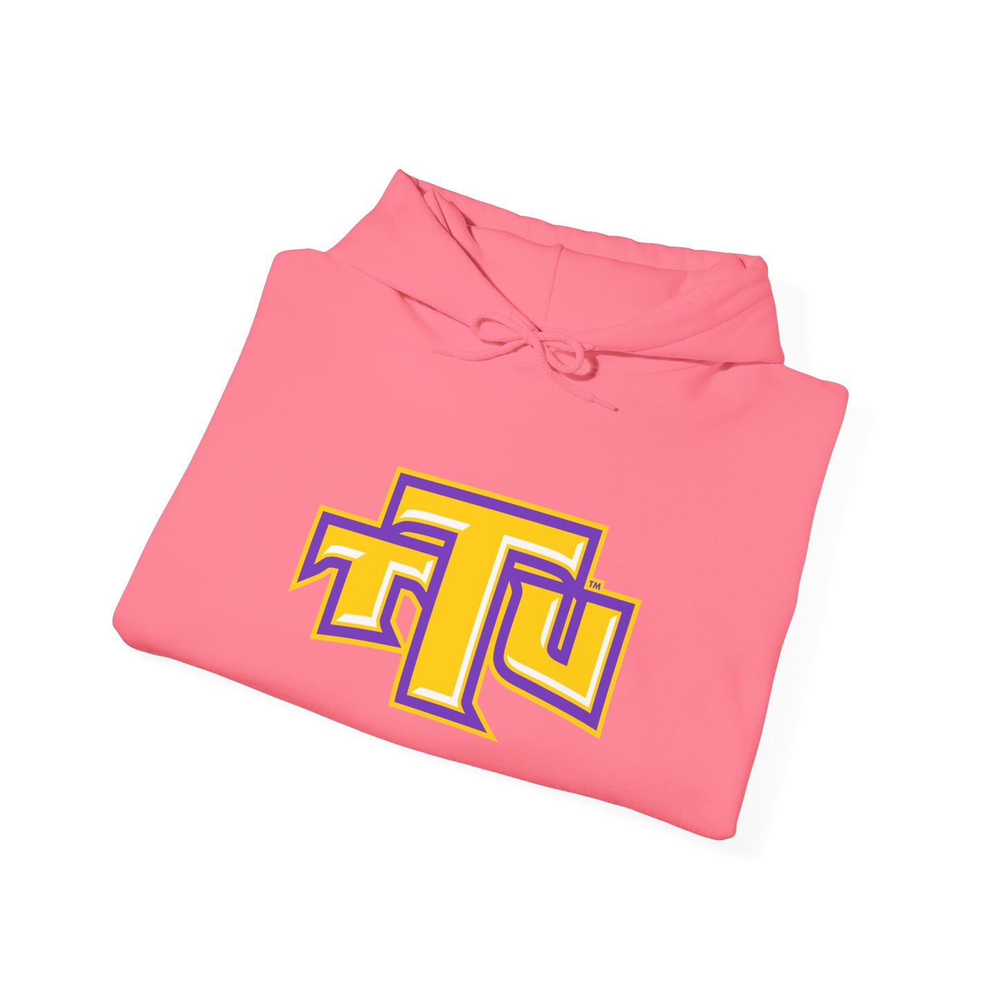 Pink School Logo Hoodie — Retro TTU Initials Pullover