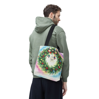 Holiday Wreath Tote Bag - Perfect for Christmas and Winter Celebrations