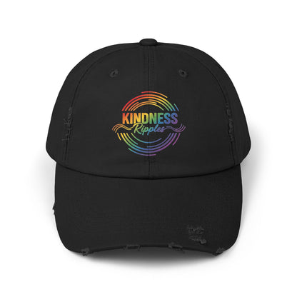 Cap - Rainbow Kindness Ripple Distressed Unisex Hat