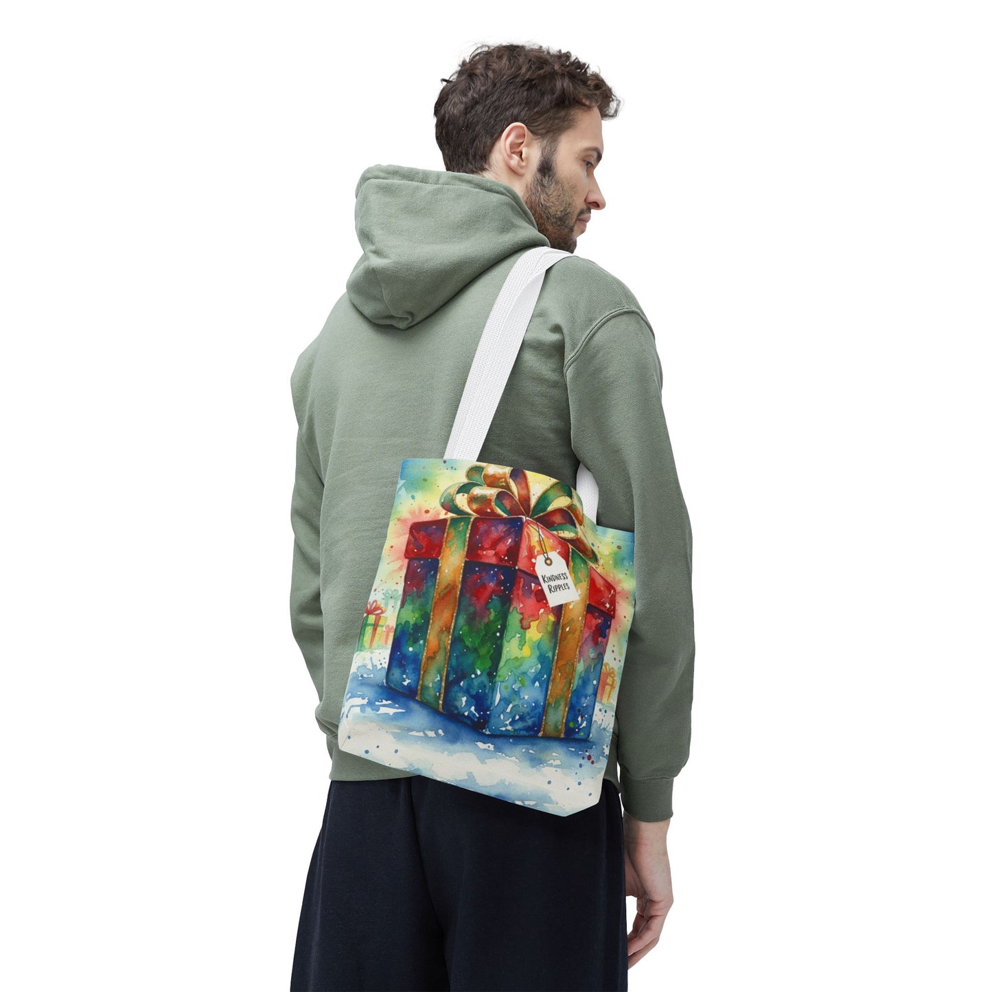 Colorful Gift Tote Bag - Perfect for Holidays & Celebrations -Simple message of Kindness - Reusable