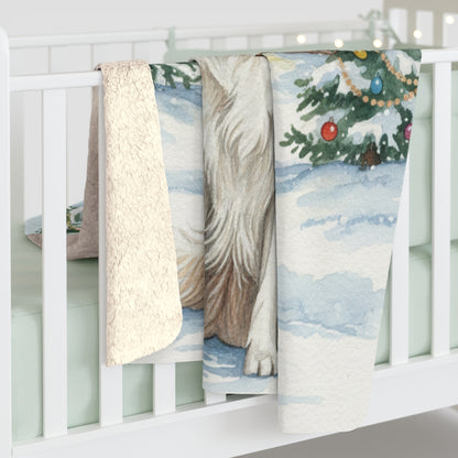 Sweet Great Pyrenees Sherpa Blanket — 'Kindness Ripples' Holiday Throw