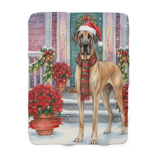 Sherpa Fleece Blanket - Great Danes