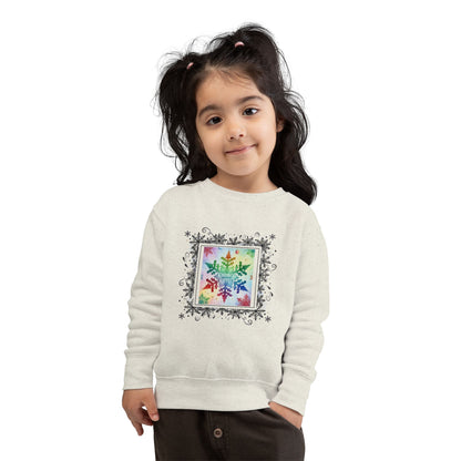 Rainbow Snowflake Toddler Sweatshirt - Kindness Ripples Design