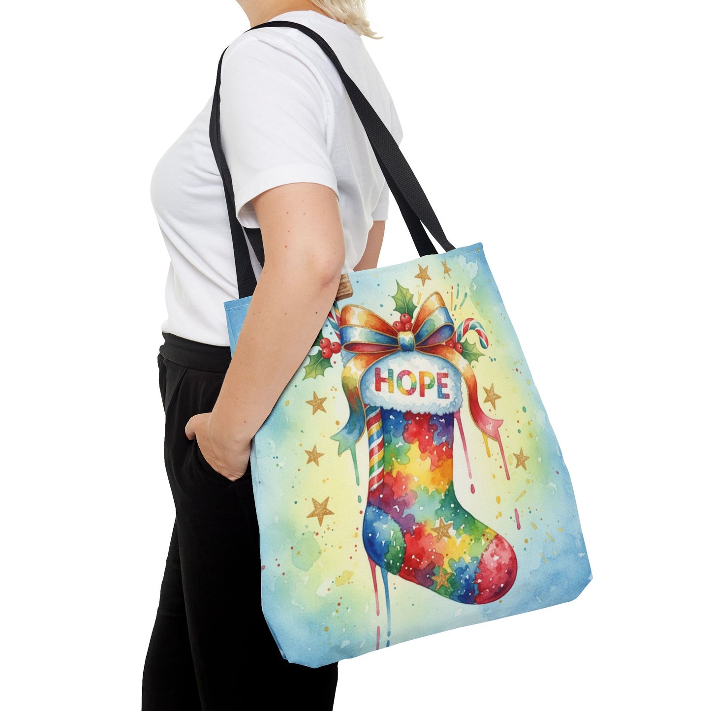 Colorful Holiday Hope Tote Bag