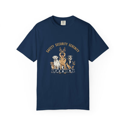 Safety Security Serenity T-Shirt — Dog Pack Graphic Tee