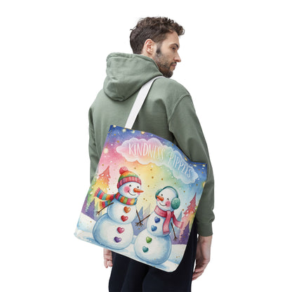 Whimsical Snowman Tote Bag - Kindness Ripples Design