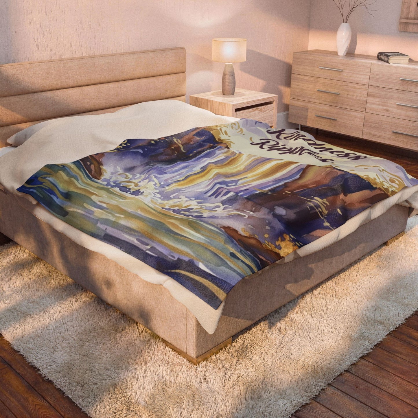 Kindness Ripples Velveteen Plush Blanket, Cookeville, TN, Waterfall Capital of the World