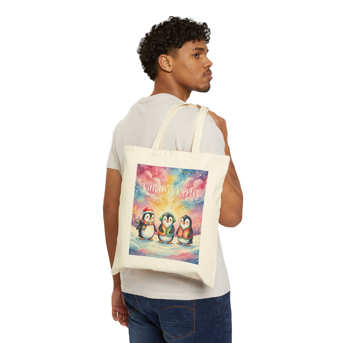 Whimsical Penguin Kindness Tote Bag