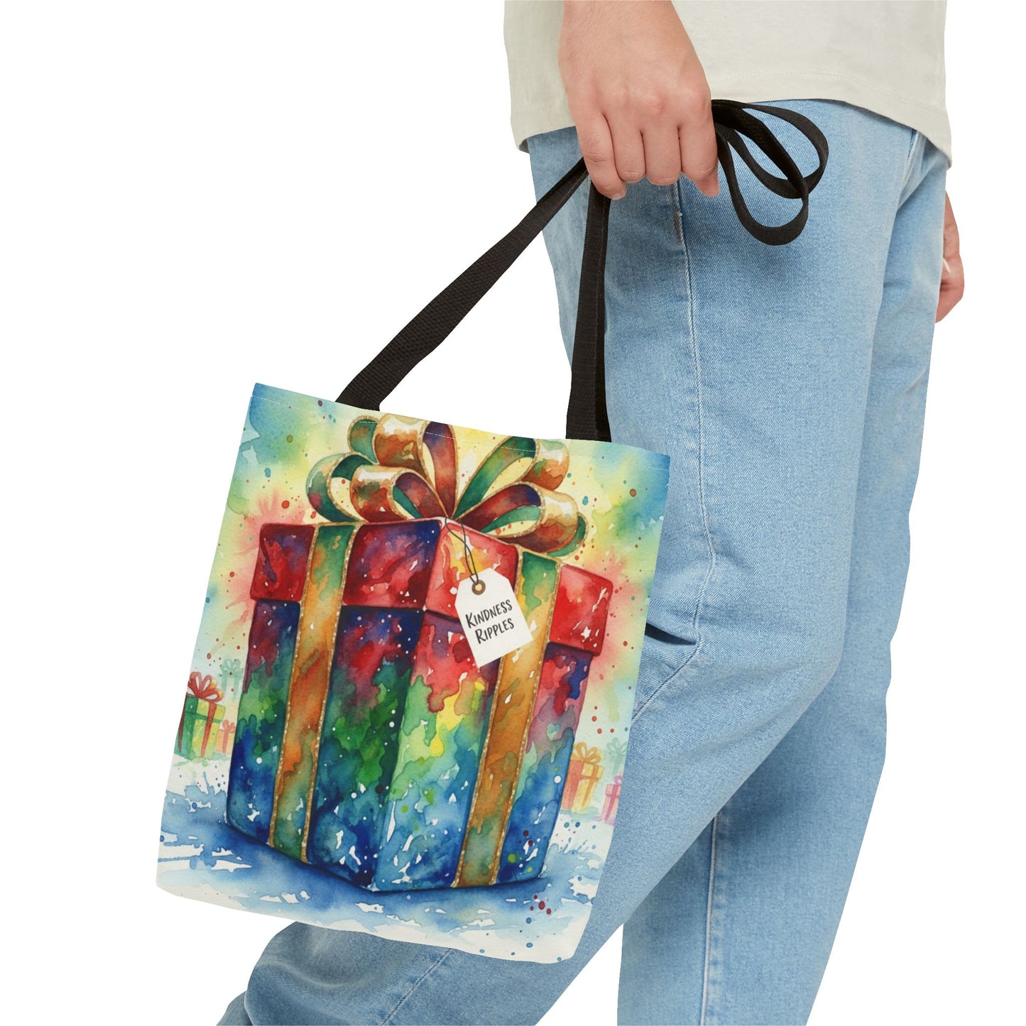 Colorful Gift Tote Bag - Perfect for Holidays & Celebrations -Simple message of Kindness - Reusable