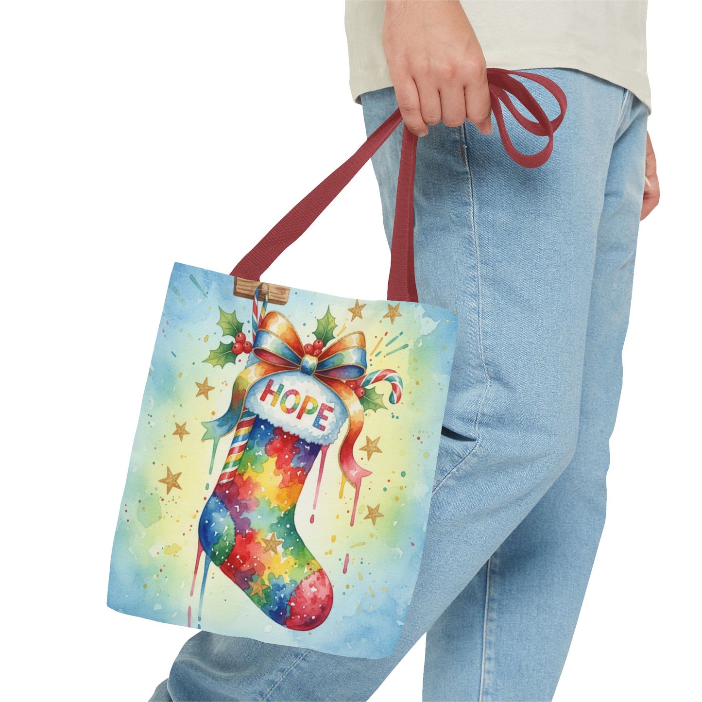 Colorful Holiday Hope Tote Bag