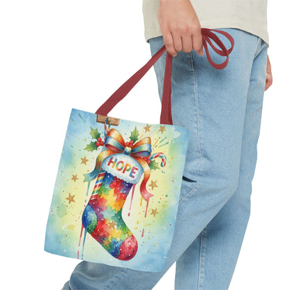 Colorful Holiday Hope Tote Bag