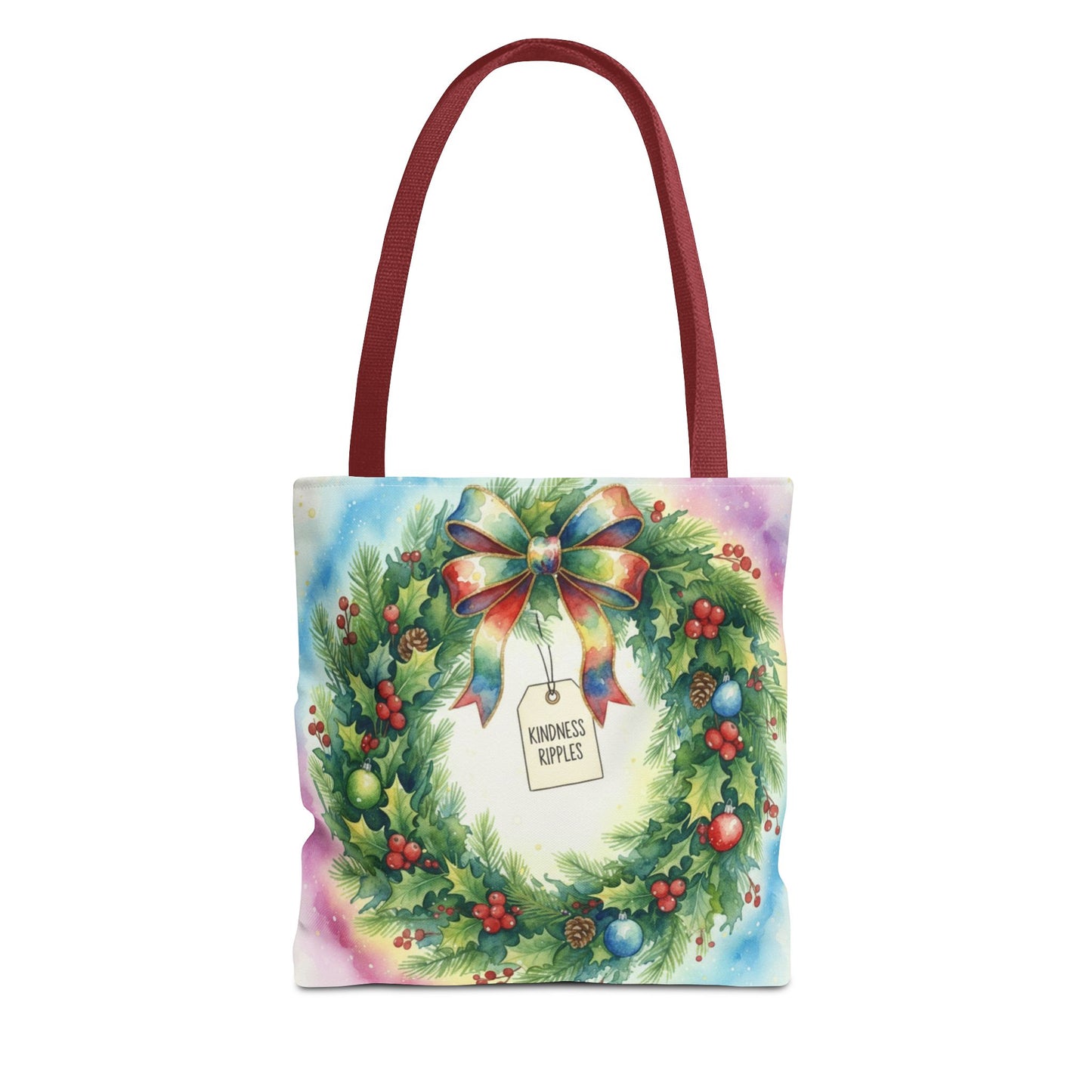 Holiday Wreath Tote Bag - Perfect for Christmas and Winter Celebrations