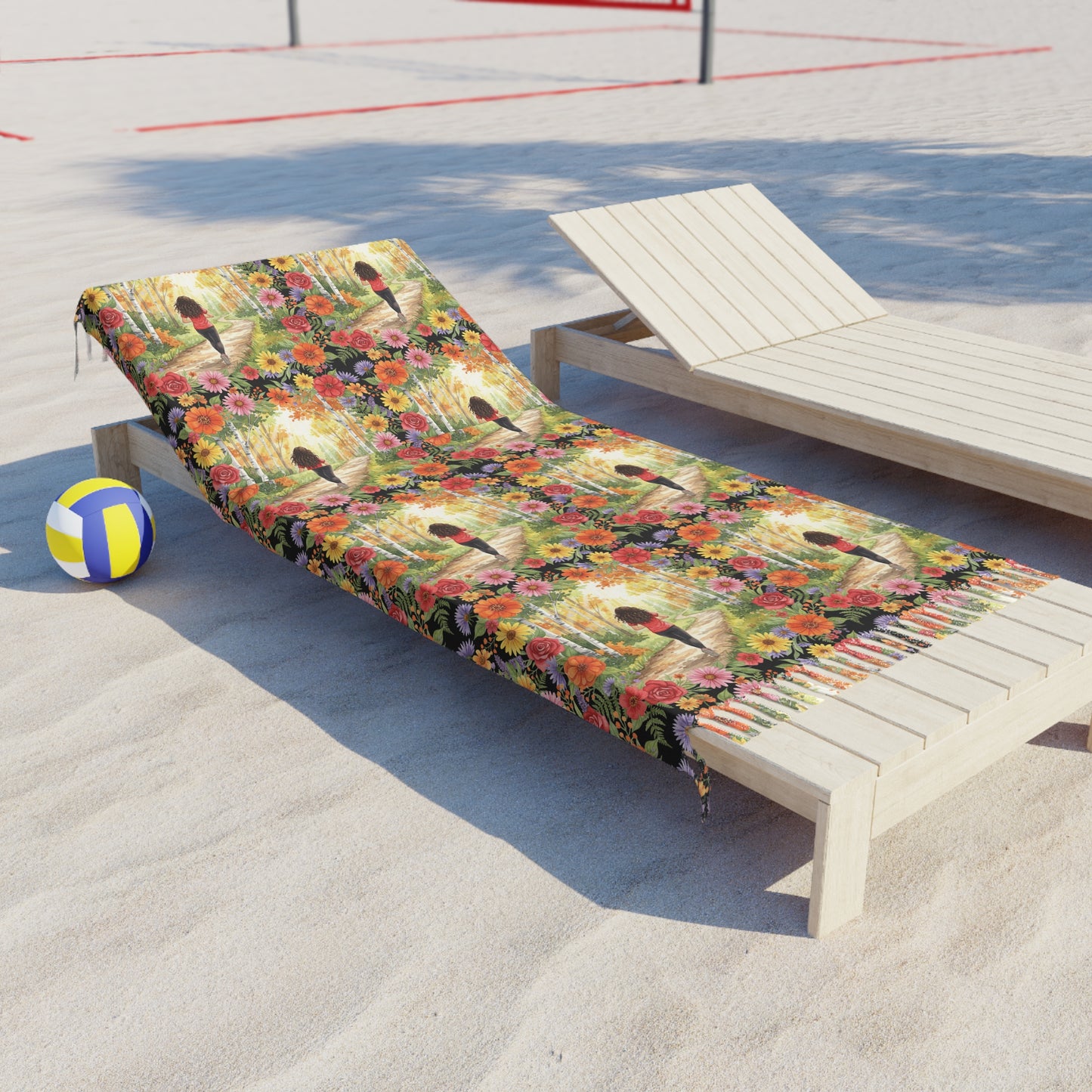 The Roxanne - Bohemian Beach Towel with Floral Design