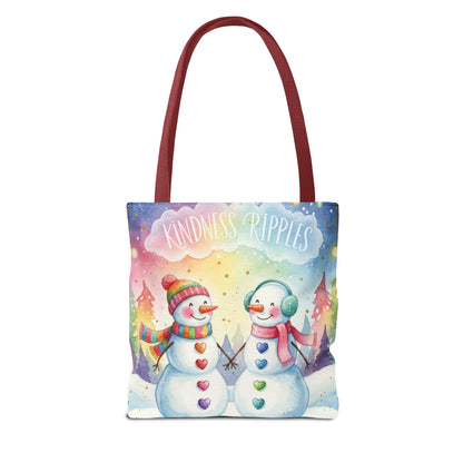 Whimsical Snowman Tote Bag - Kindness Ripples Design
