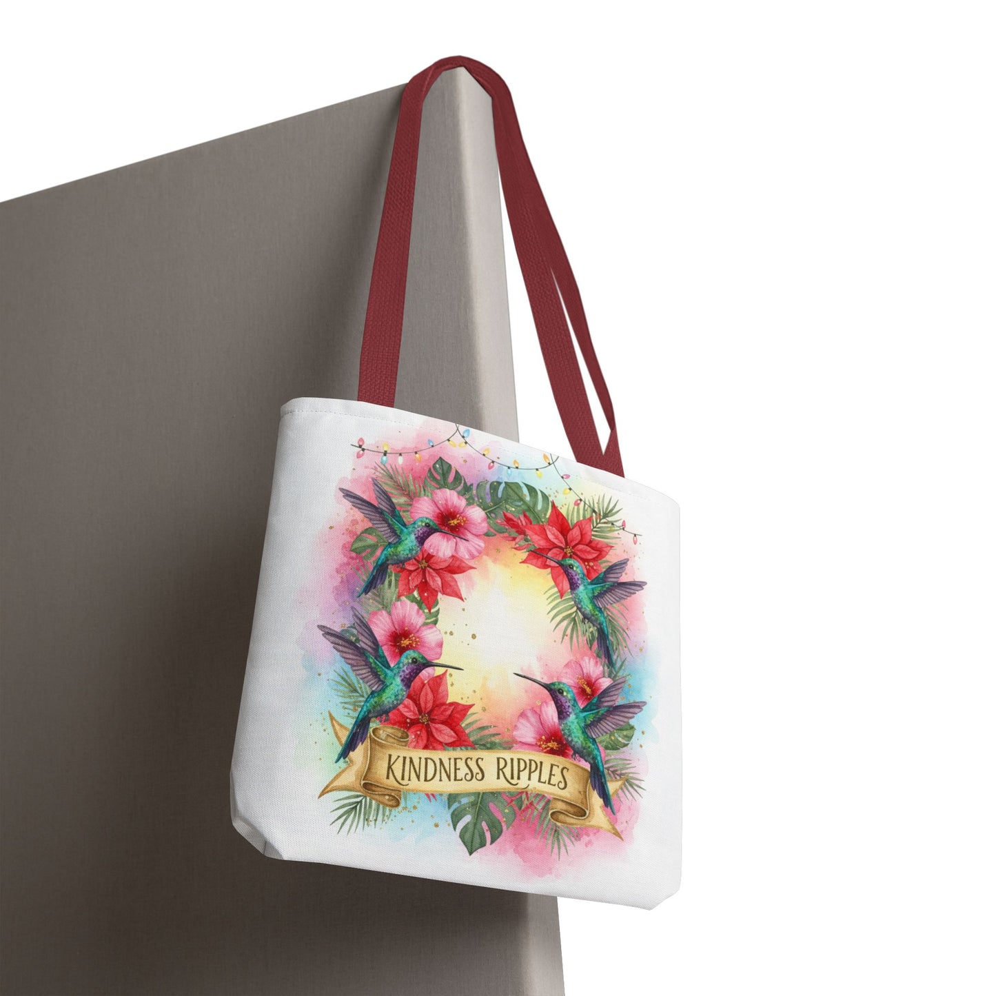 Colorful Kindness Christmas Hummingbirds Tote Bag