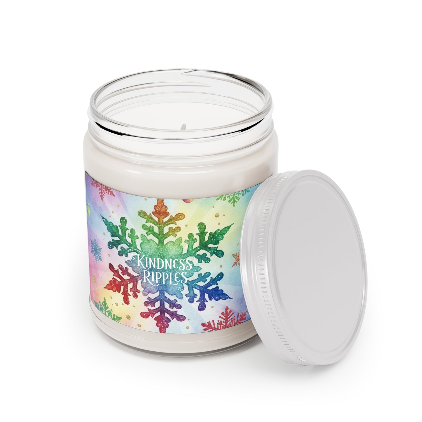 Scented Soy Candle - Kindness Ripples with Colorful Snowflakes