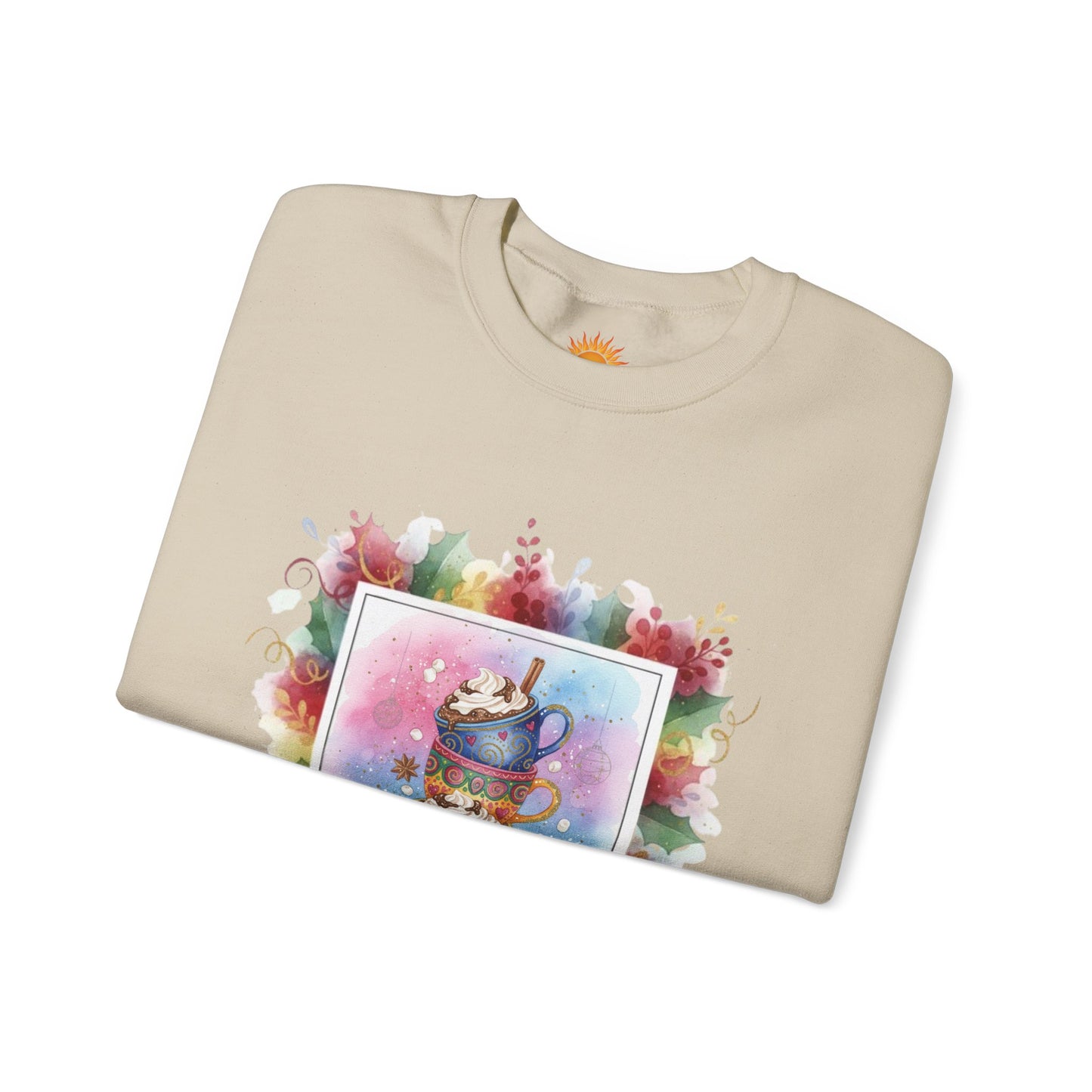 Cozy Holiday Crewneck Sweatshirt - Hot Cocoa Vibes