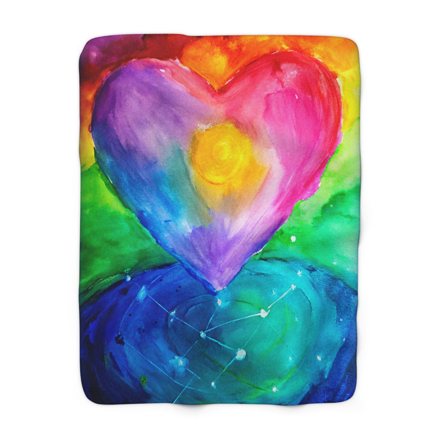 Kindness Ripple Effect Heart Blanket | Colorful Sherpa Fleece Throw | Emotional Regulation Comfort Gift | Cozy Teacher Appreciation