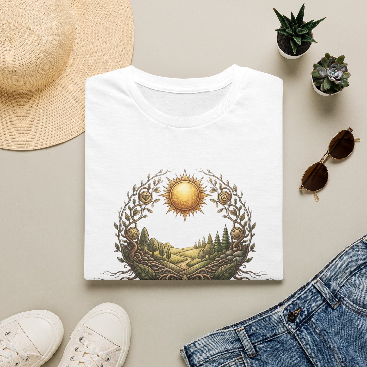 Nature Sunscape T-Shirt — Surrounded by Nature Graphic