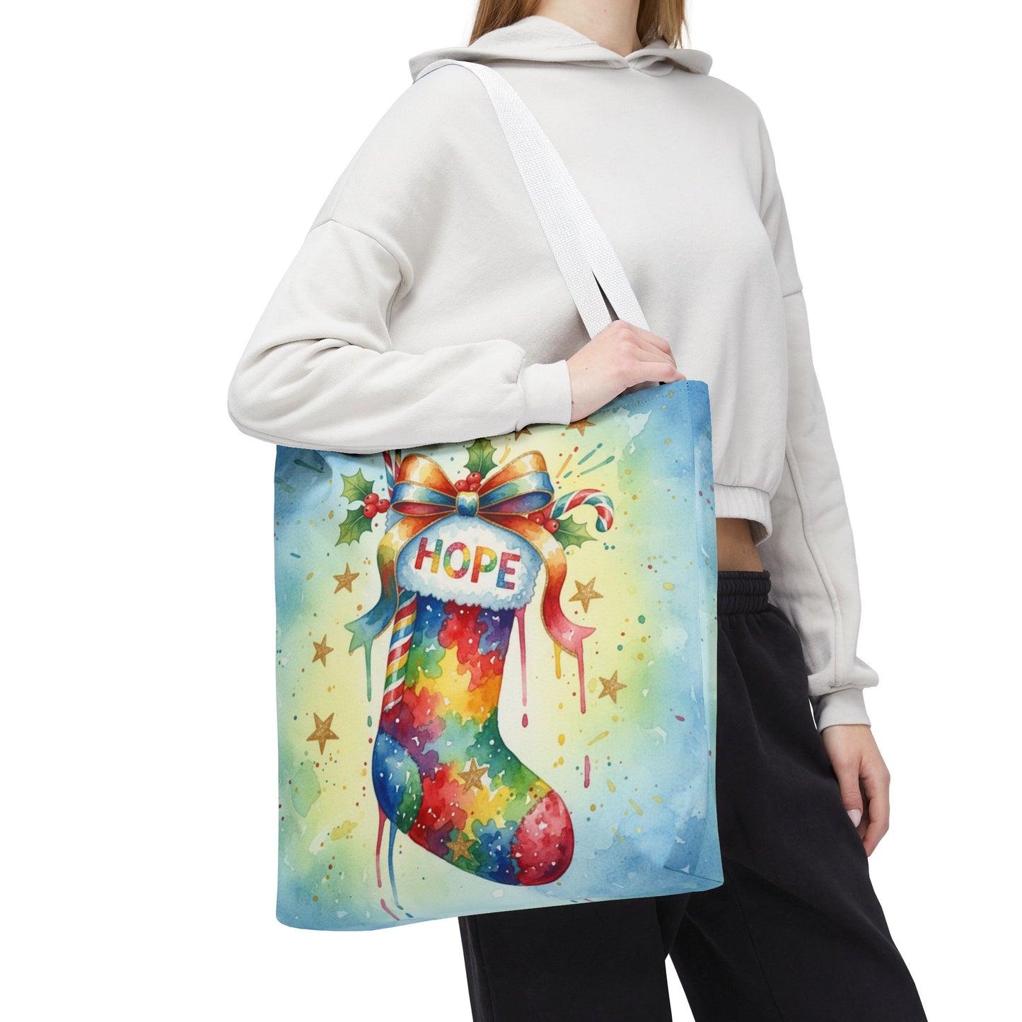 Colorful Holiday Hope Tote Bag