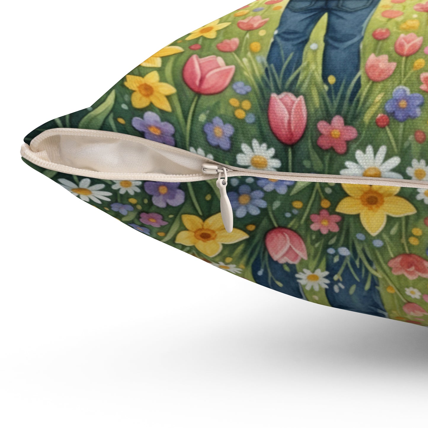 Sunset Field Companions: Watercolor Spring Memory Pillow