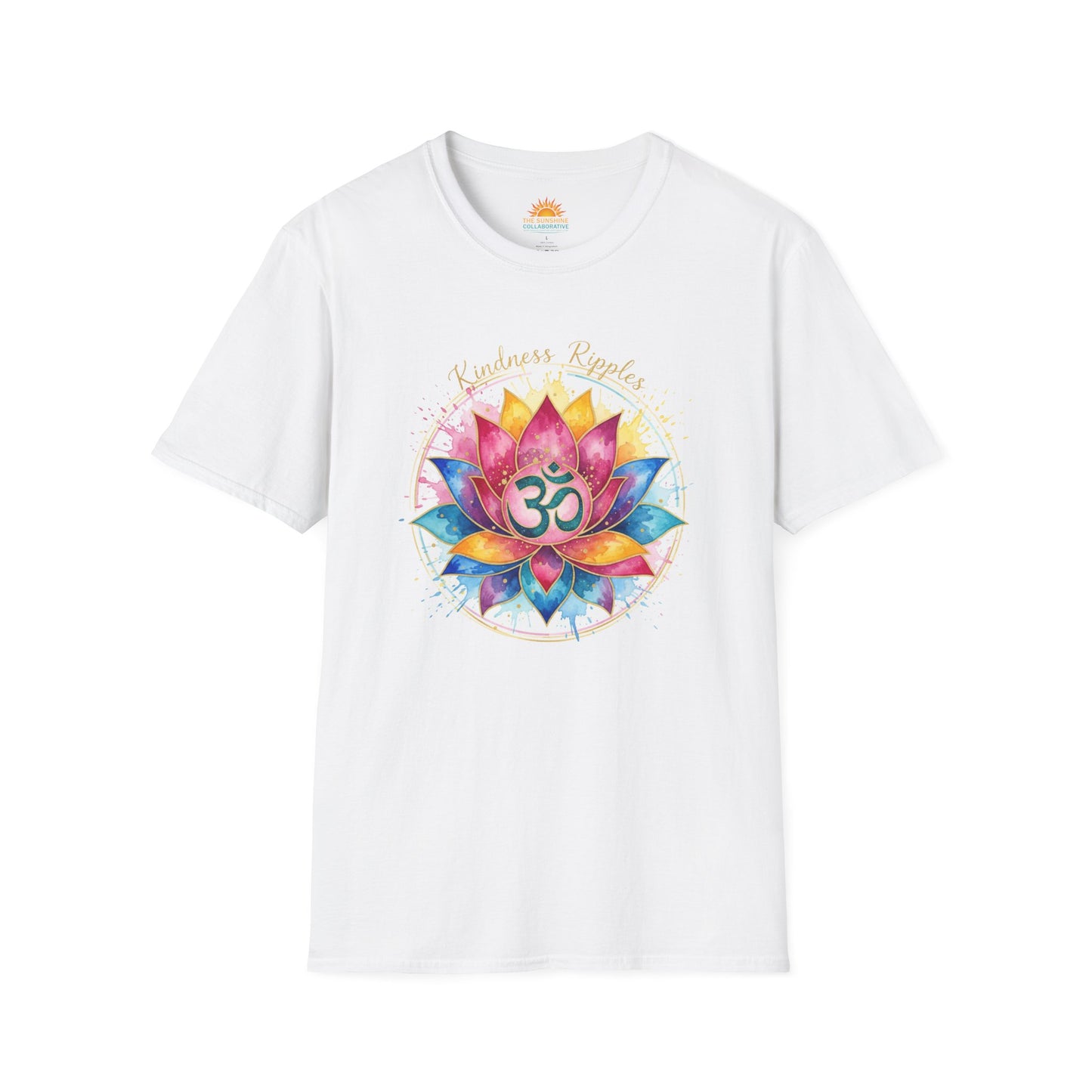 Spiritual Lotus Flower T-Shirt - Unisex Softstyle Tee with OM Design