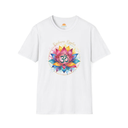 Spiritual Lotus Flower T-Shirt - Unisex Softstyle Tee with OM Design