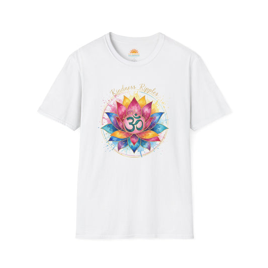 Spiritual Lotus Flower T-Shirt - Unisex Softstyle Tee with OM Design