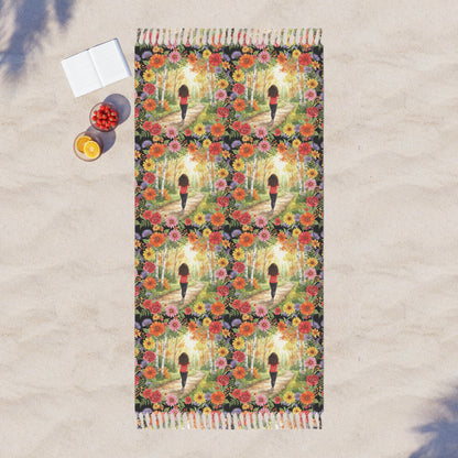 The Roxanne - Bohemian Beach Towel with Floral Design