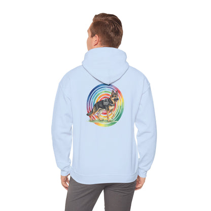 German Shepherd Rainbow Paw Hoodie --Pet Lover Sweatshirt  --Front and Back--Kindness Ripples