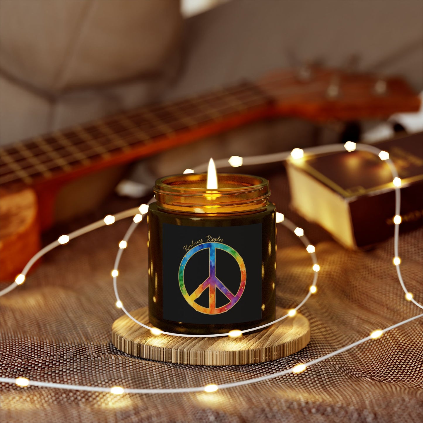 Peaceful Vibes Scented Candles - Coconut Apricot Wax (4oz)