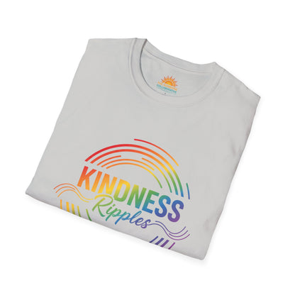Rainbow Kindness T-Shirt, Softstyle Tee, Unisex Shirt, Positive Message Tee, Gift for Friends, Everyday Casual Wear