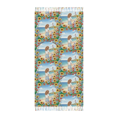 The Audrey - Boho Beach Towel - Floral Sunflower Design for Outdoor Fun