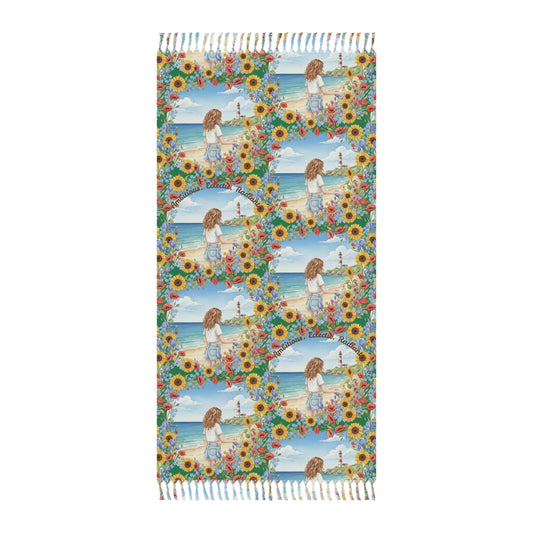 The Audrey - Boho Beach Towel - Floral Sunflower Design for Outdoor Fun