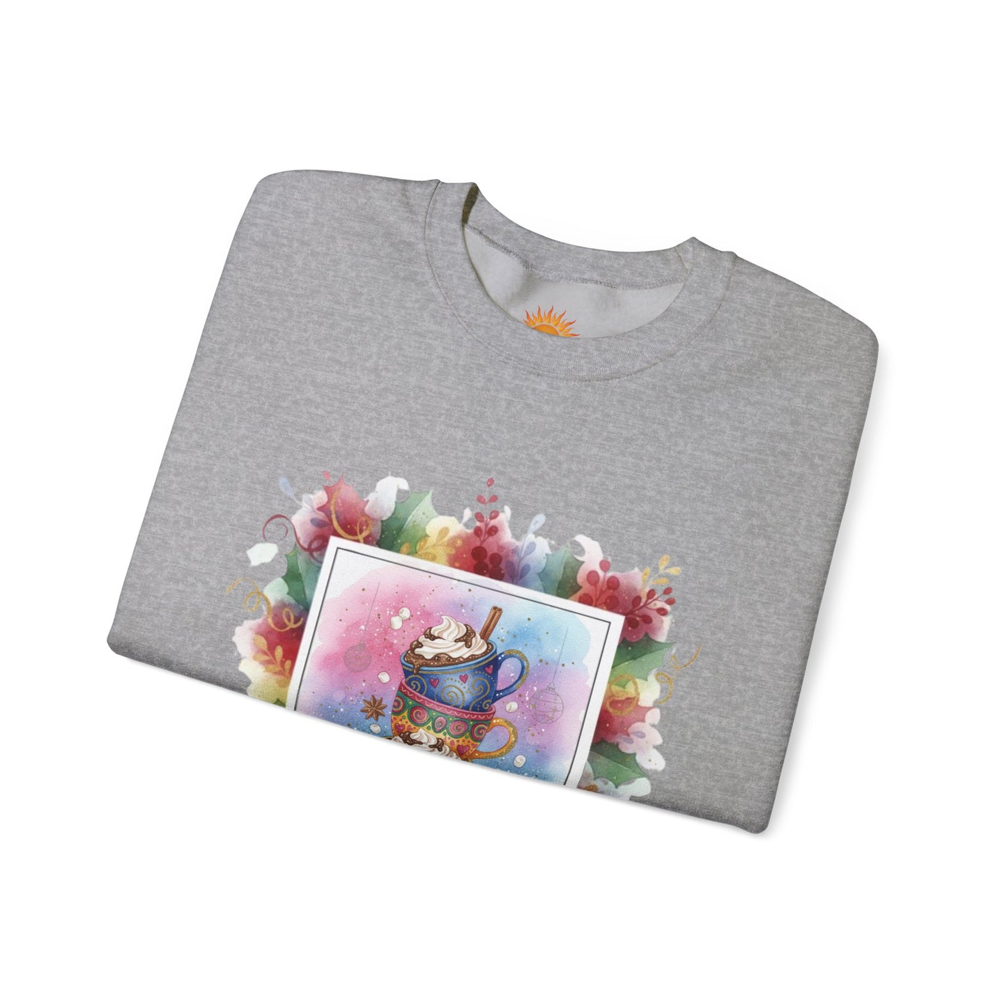 Cozy Holiday Crewneck Sweatshirt - Hot Cocoa Vibes