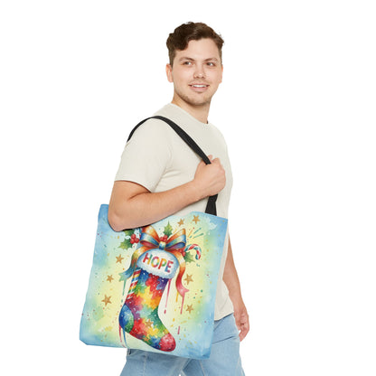 Colorful Holiday Hope Tote Bag