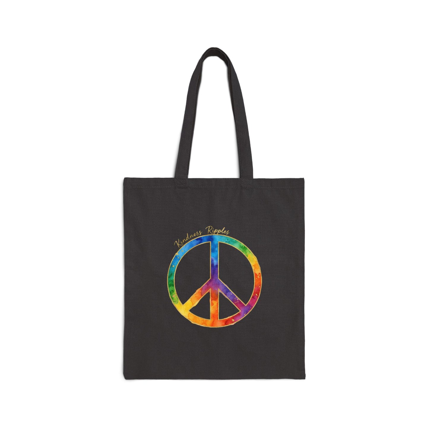 Colorful Peace Symbol Cotton Canvas Tote Bag