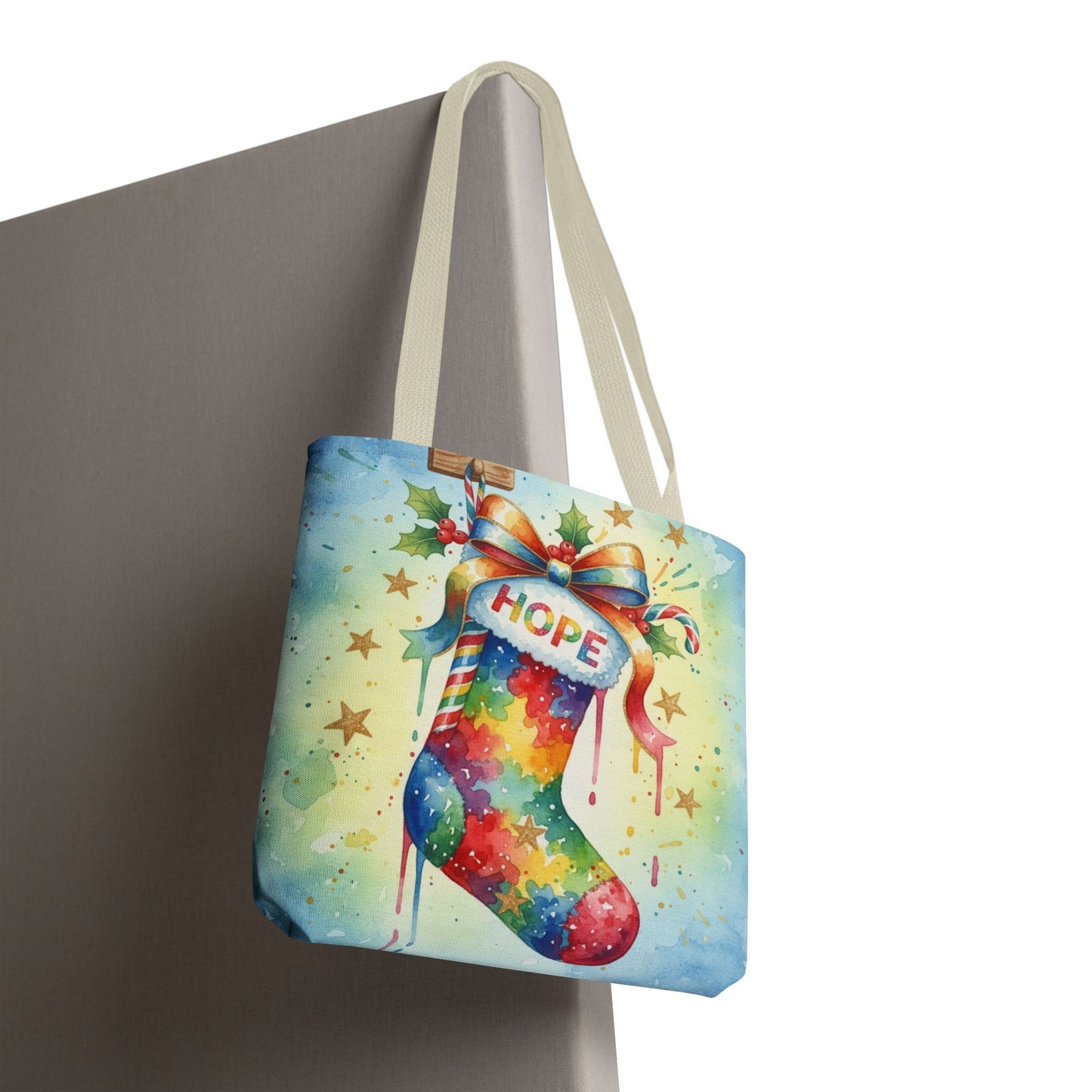 Colorful Holiday Hope Tote Bag