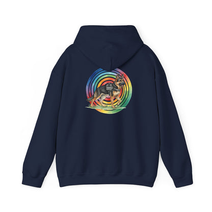 German Shepherd Rainbow Paw Hoodie --Pet Lover Sweatshirt  --Front and Back--Kindness Ripples