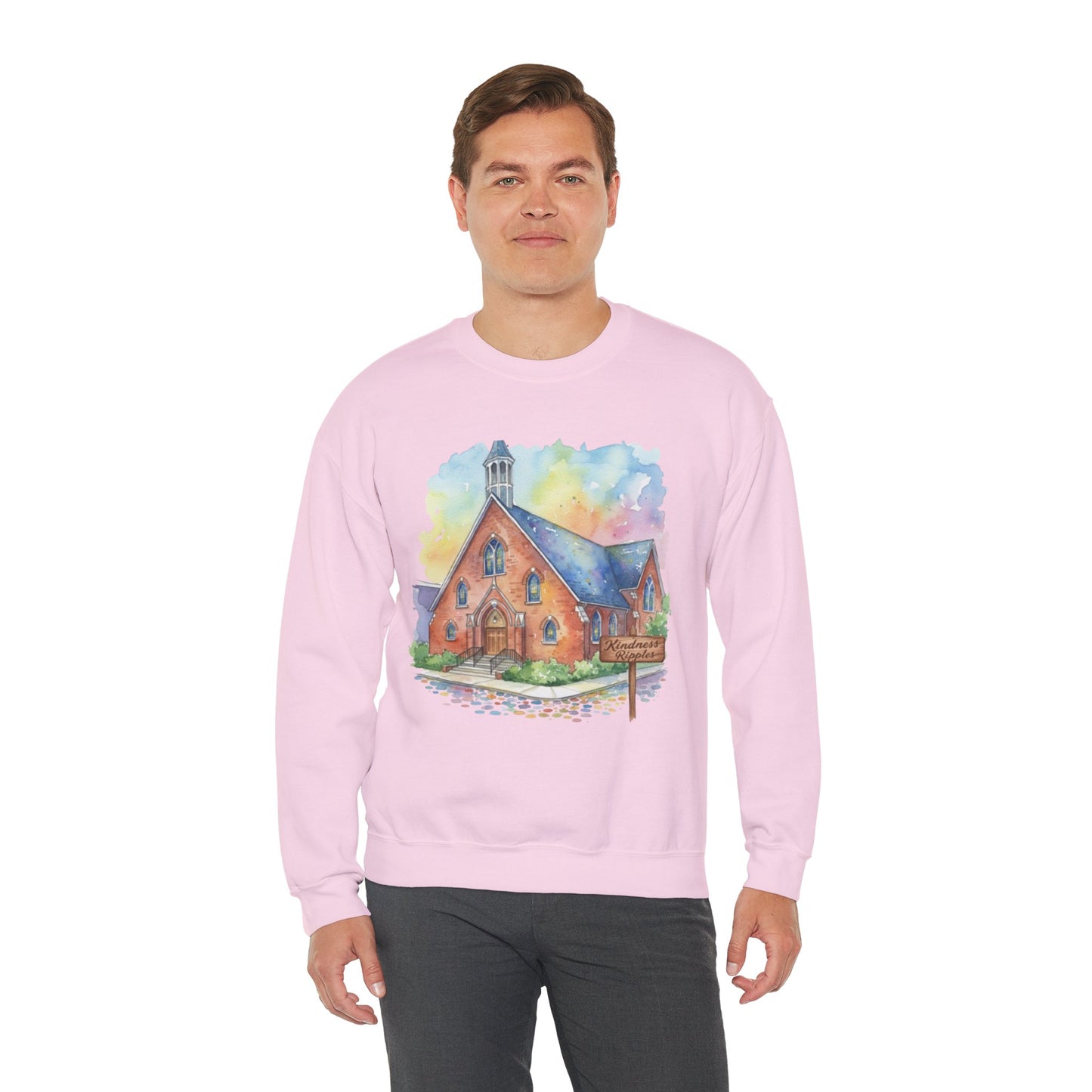 Colorful Church Watercolor Sweatshirt - Homage to the St. William Community