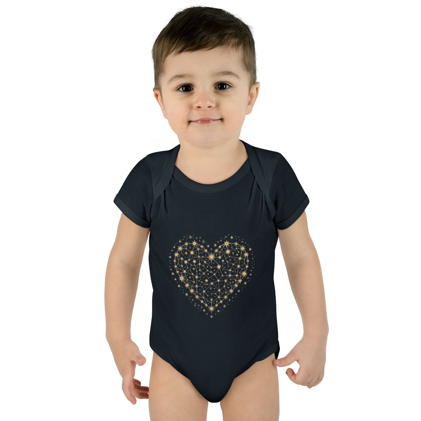 Heart Star Pattern Infant Bodysuit