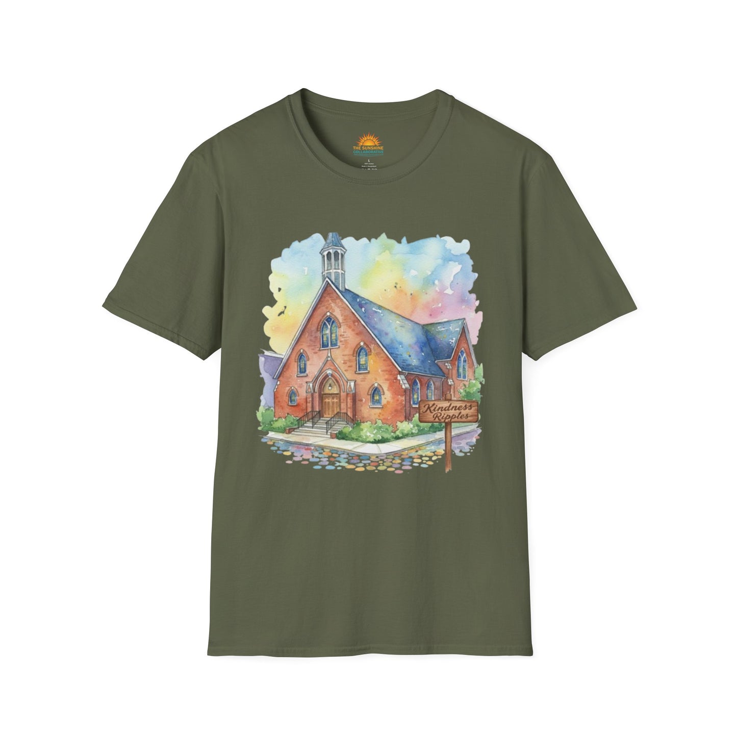 Watercolor Church Unisex Softstyle T-Shirt - Homage to the St. William Community