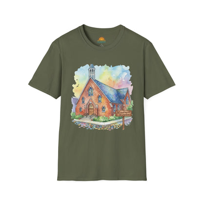 Watercolor Church Unisex Softstyle T-Shirt - Homage to the St. William Community