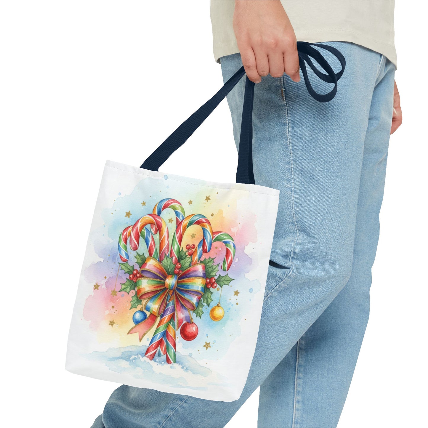 Festive Candy Cane Tote Bag