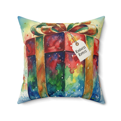 Christmas Gift Themed Square Pillow