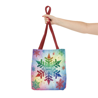 Kindness Ripples Winter Snowflake Tote Bag Colorful Kindness