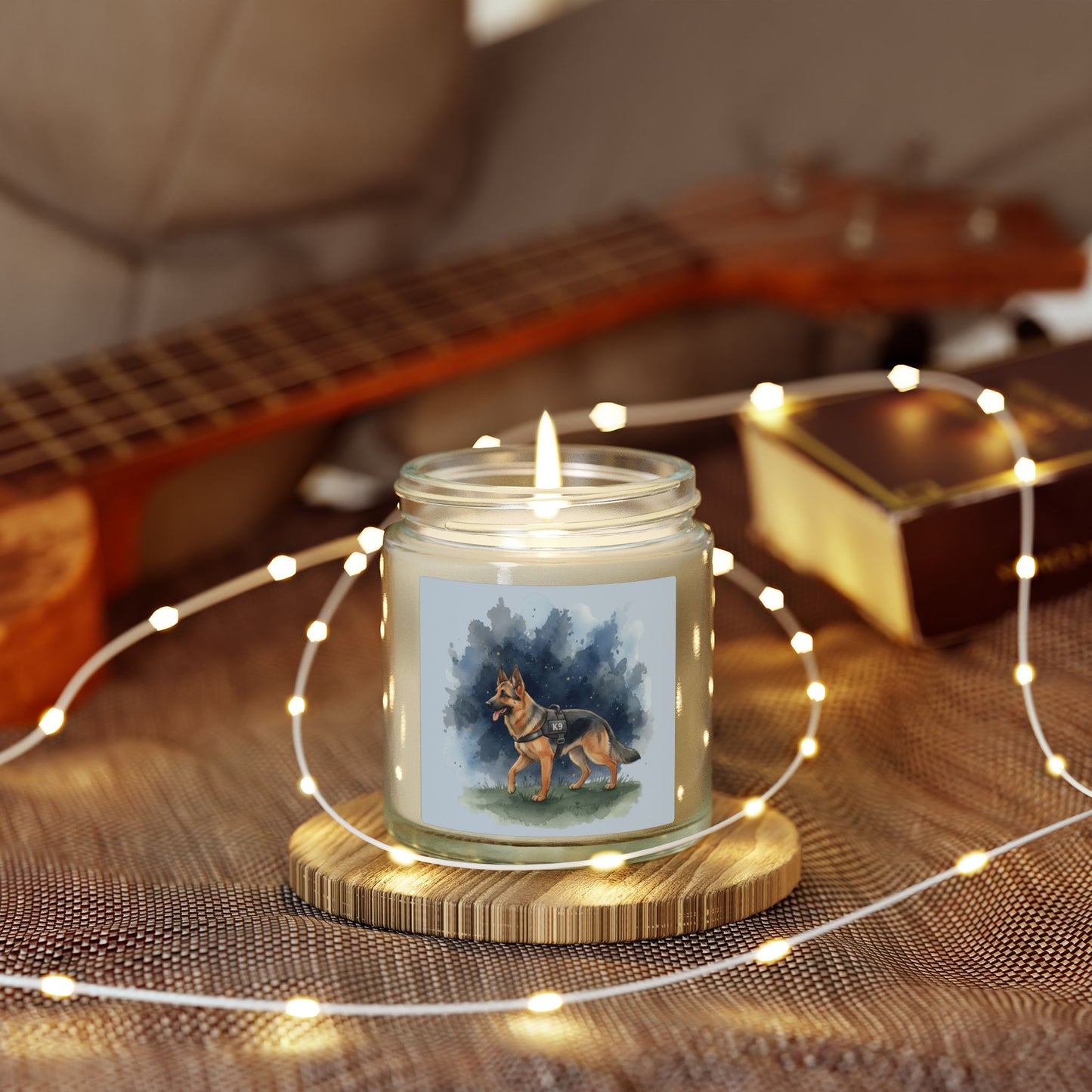 German Shepherd Scented Candle — Coconut Apricot Wax (4oz & 9oz)