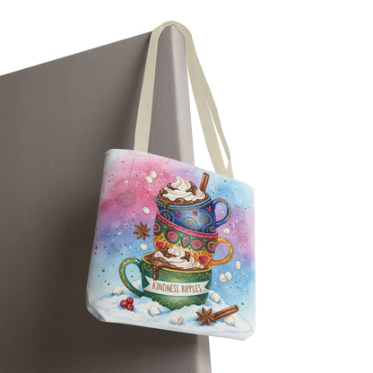 Colorful Hot Cocoa Tote Bag – Festive Winter Vibes