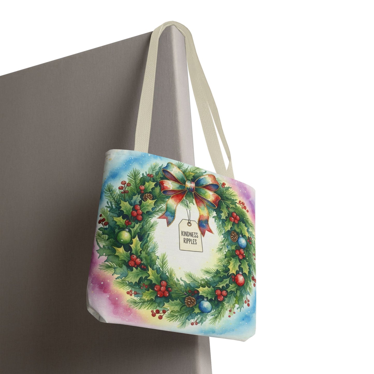 Holiday Wreath Tote Bag - Perfect for Christmas and Winter Celebrations