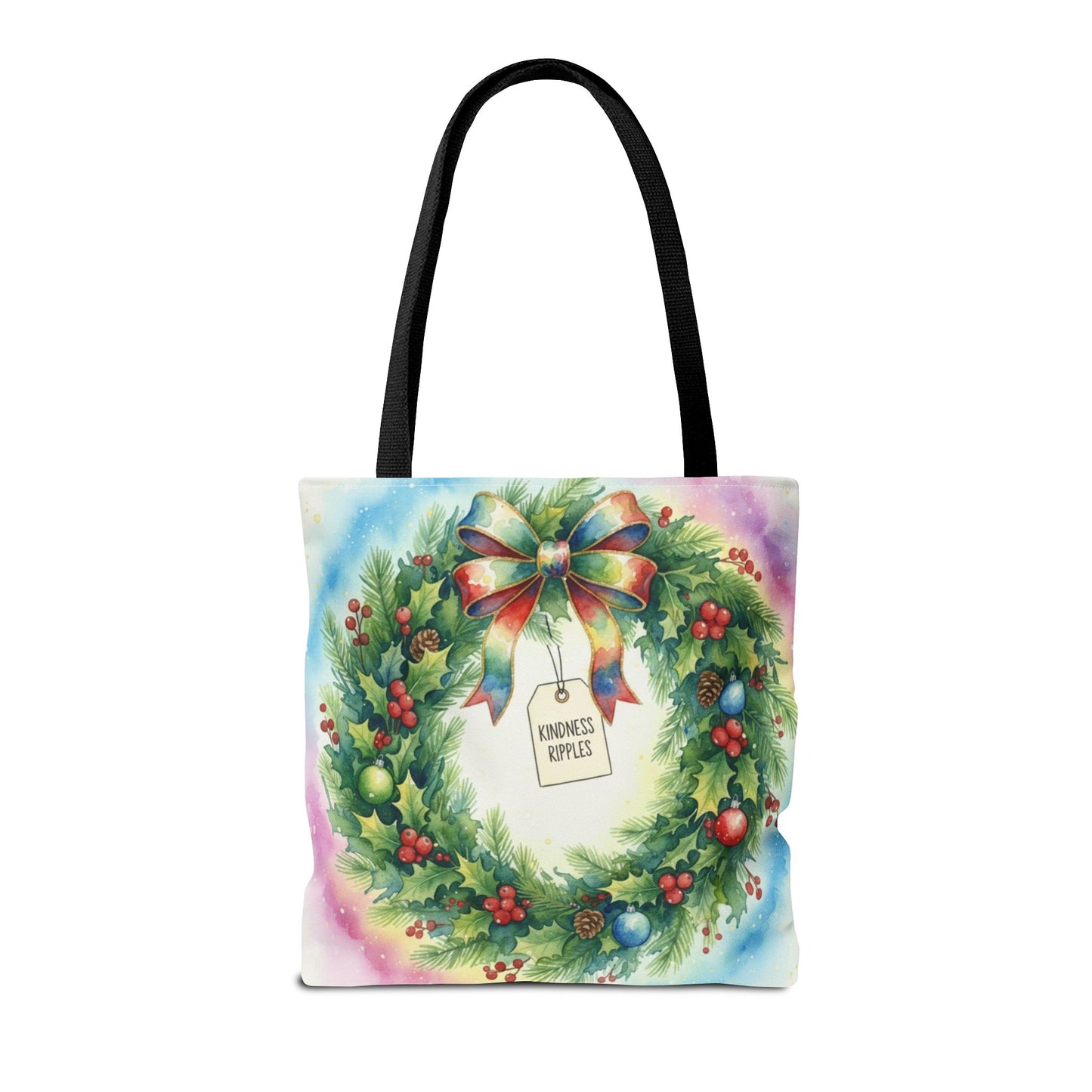 Holiday Wreath Tote Bag - Perfect for Christmas and Winter Celebrations